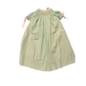 Stitchy Fish gingham bishop dress easter smocked size 8y